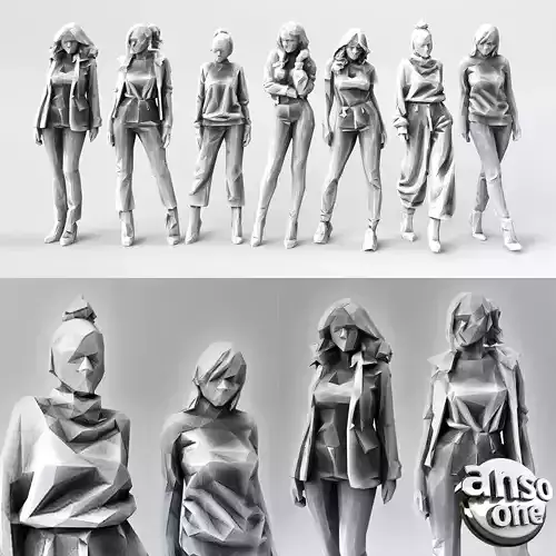 LowPolyFemaleBundle02