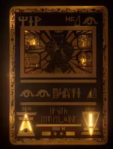  Ancient Mewtwo 3D Pokemon Card with Custom Stand Psychic Relic