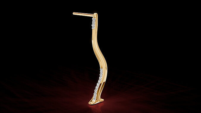 Twisted Bells Diamond Earrings 3D print model