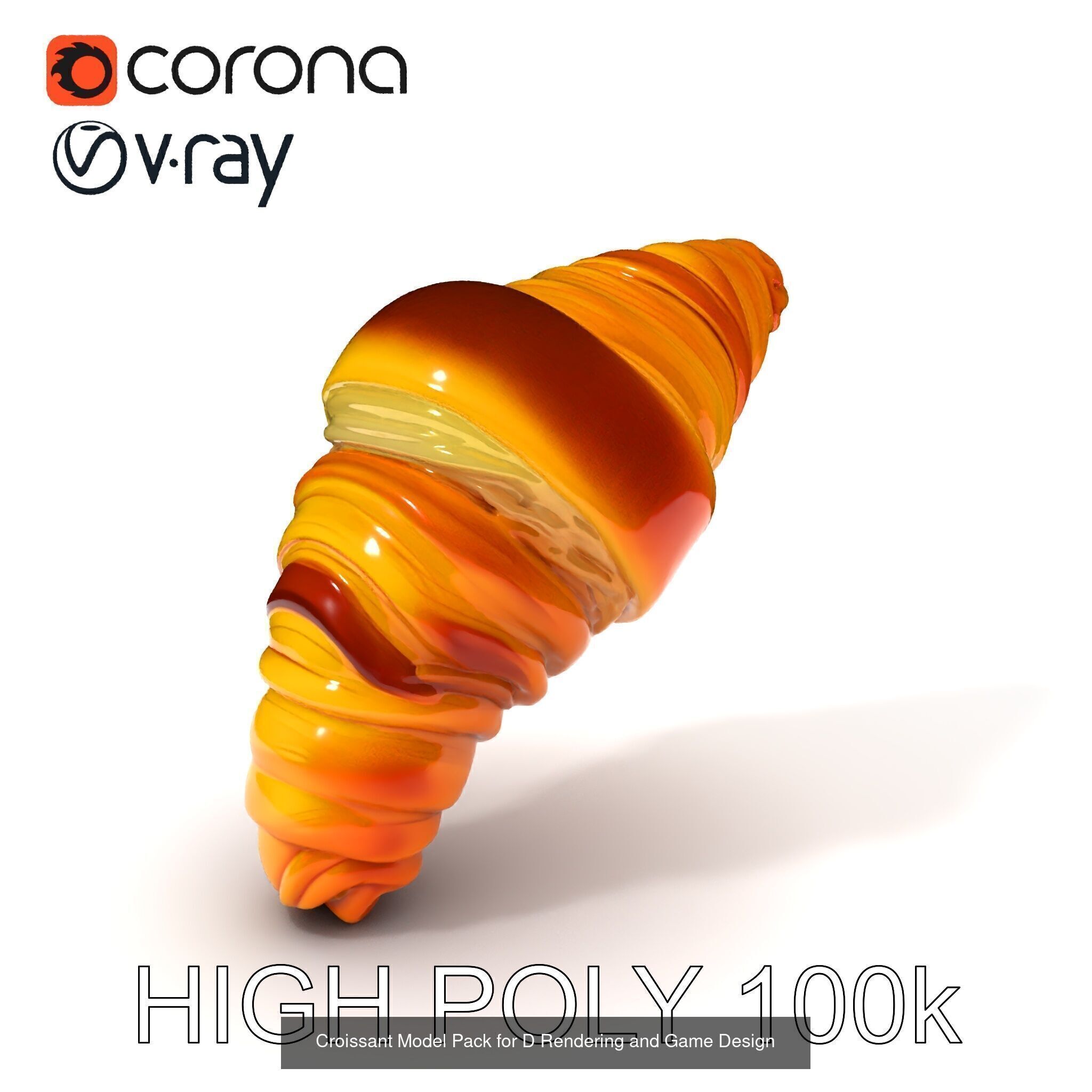 Realistic Croissant 3D Models Collection _27