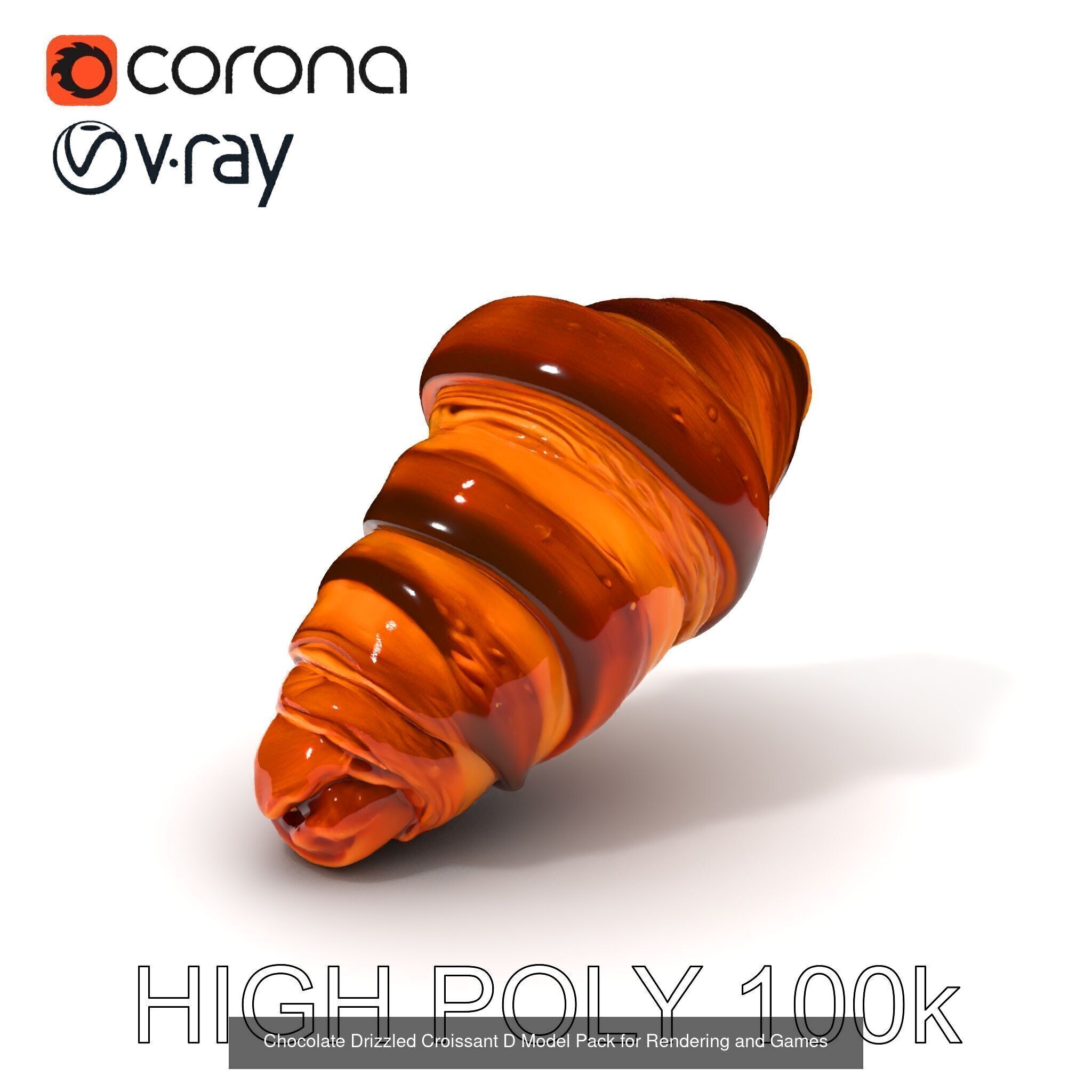 Realistic Croissant 3D Models Collection _21