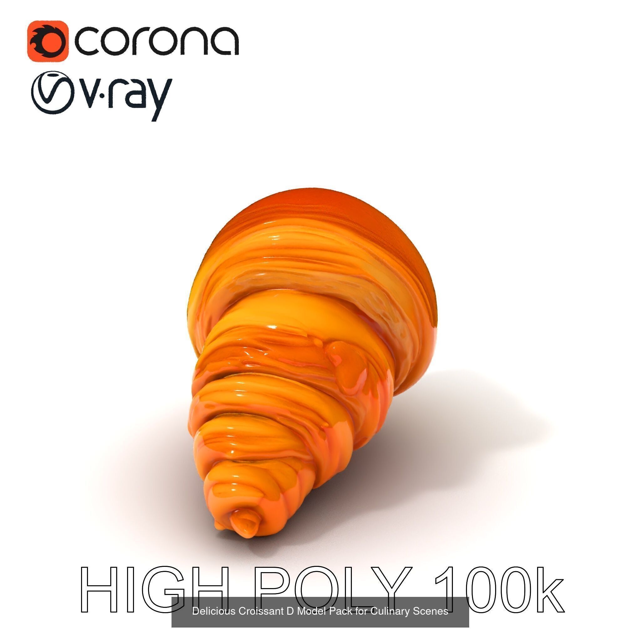 Realistic Croissant 3D Models Collection _28