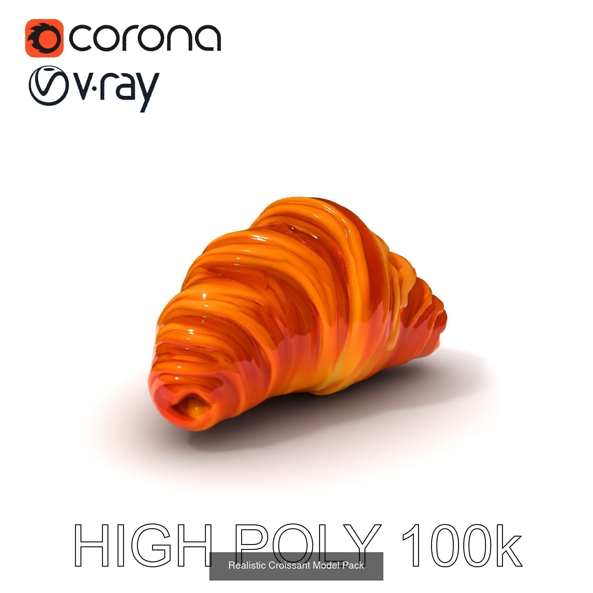 Realistic Croissant 3D Models Collection _17