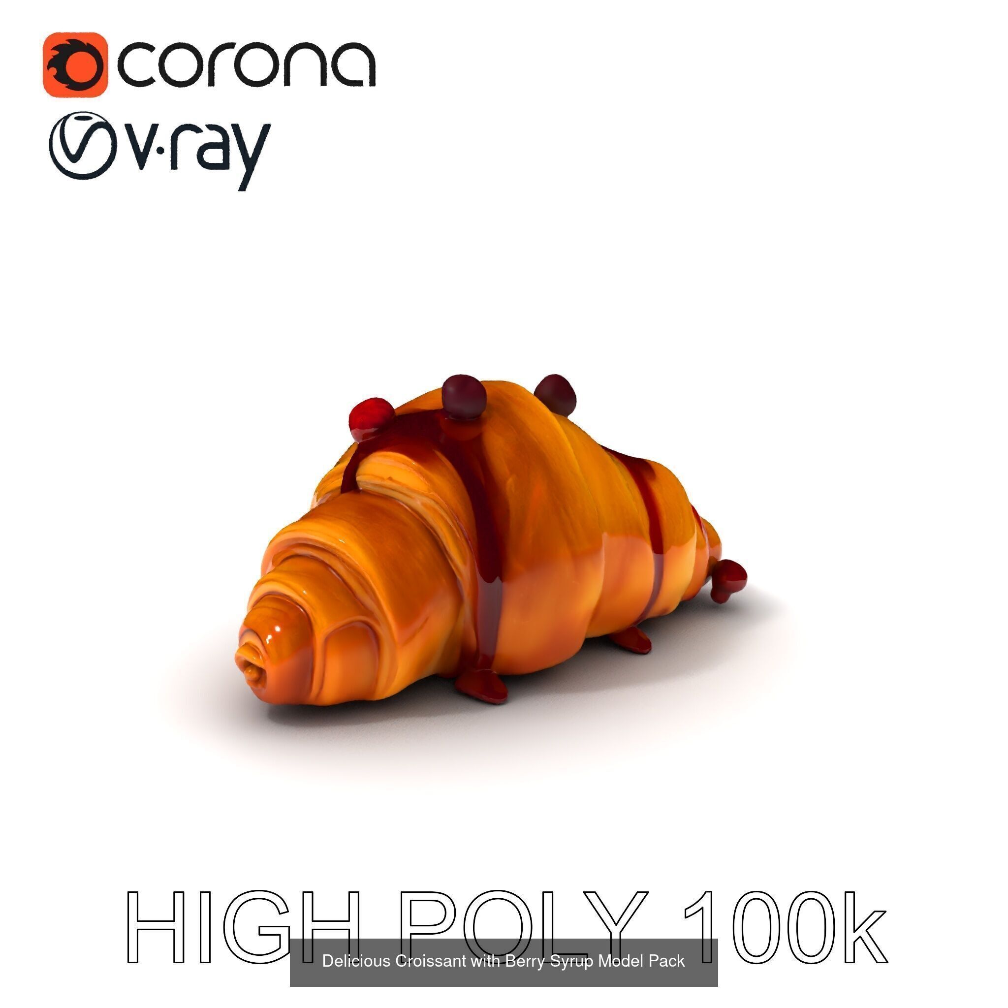 Realistic Croissant 3D Models Collection _22