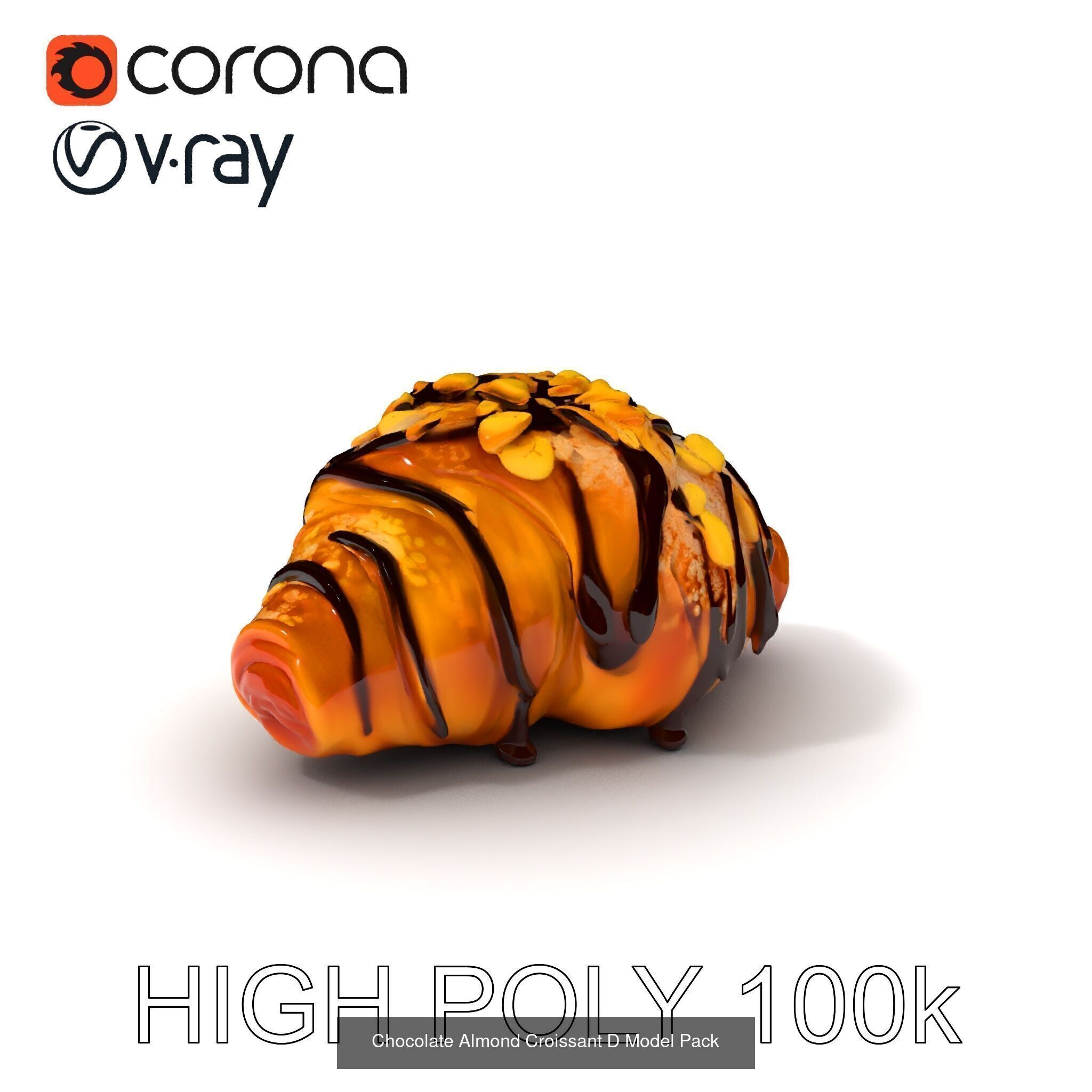 Realistic Croissant 3D Models Collection _26