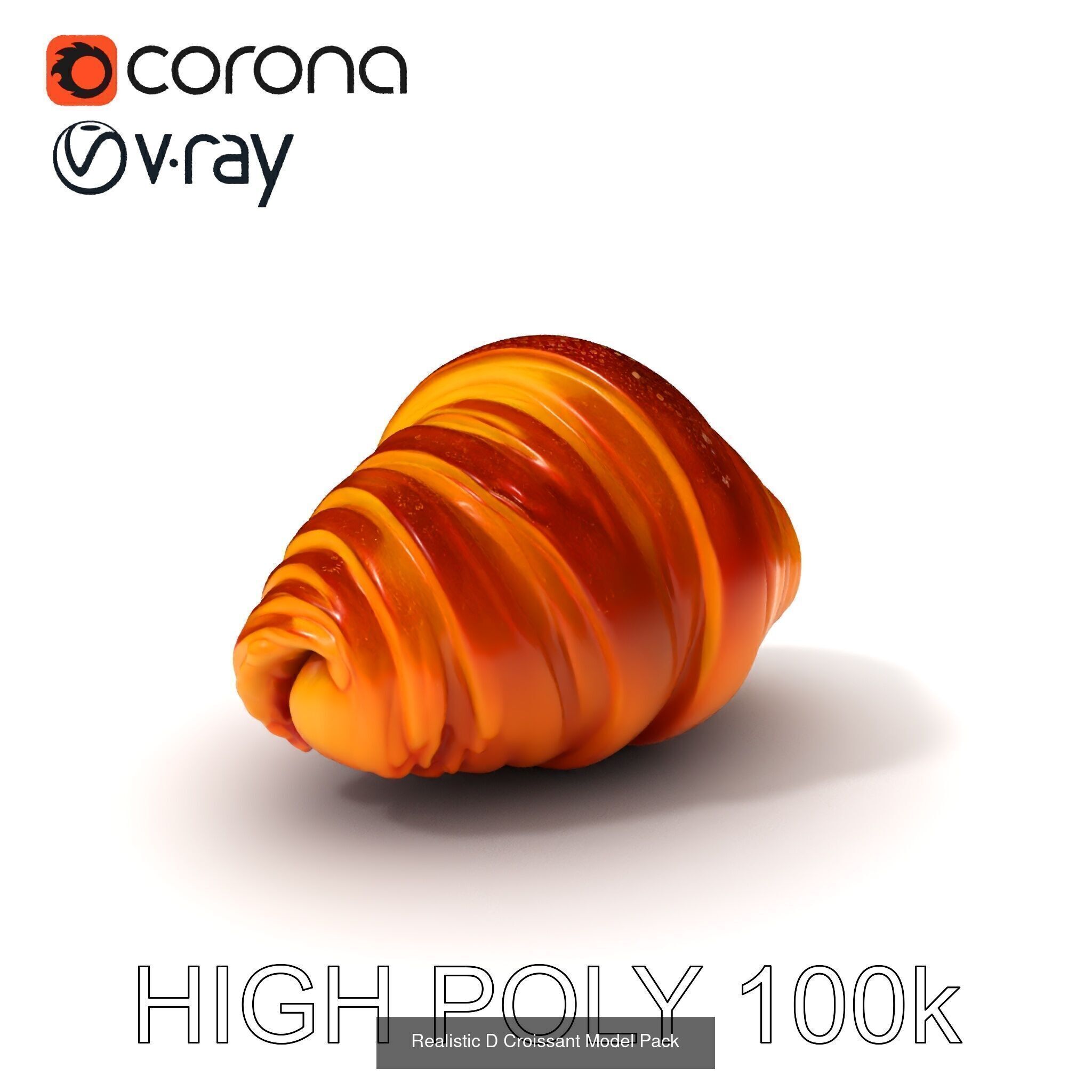 Realistic Croissant 3D Models Collection _20