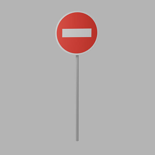 No Entry Road Sign Free Free low-poly 3D model