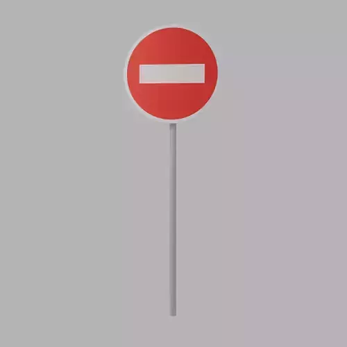 No Entry Road Sign Free Free low-poly 3D model