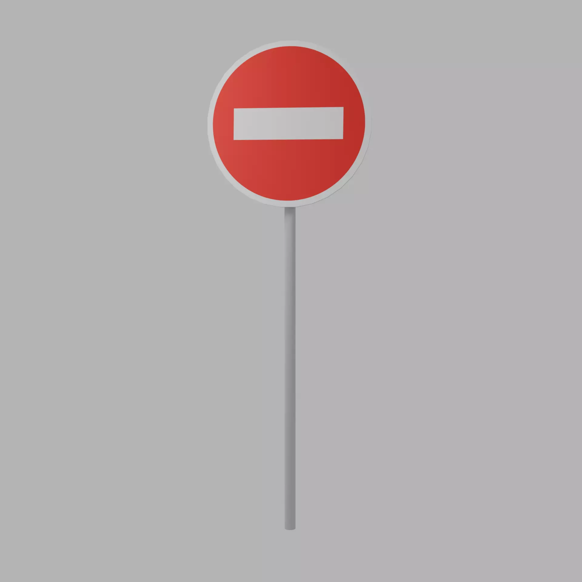 No Entry Road Sign Free Free low-poly 3D model