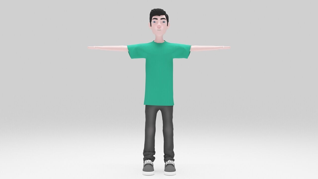 Character Brian Rigged  Low-poly 3D model_1