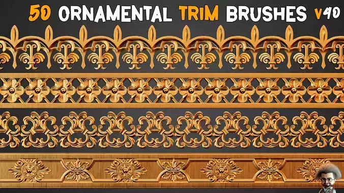 50 Ornaments Trim Brushes   Vol 40
