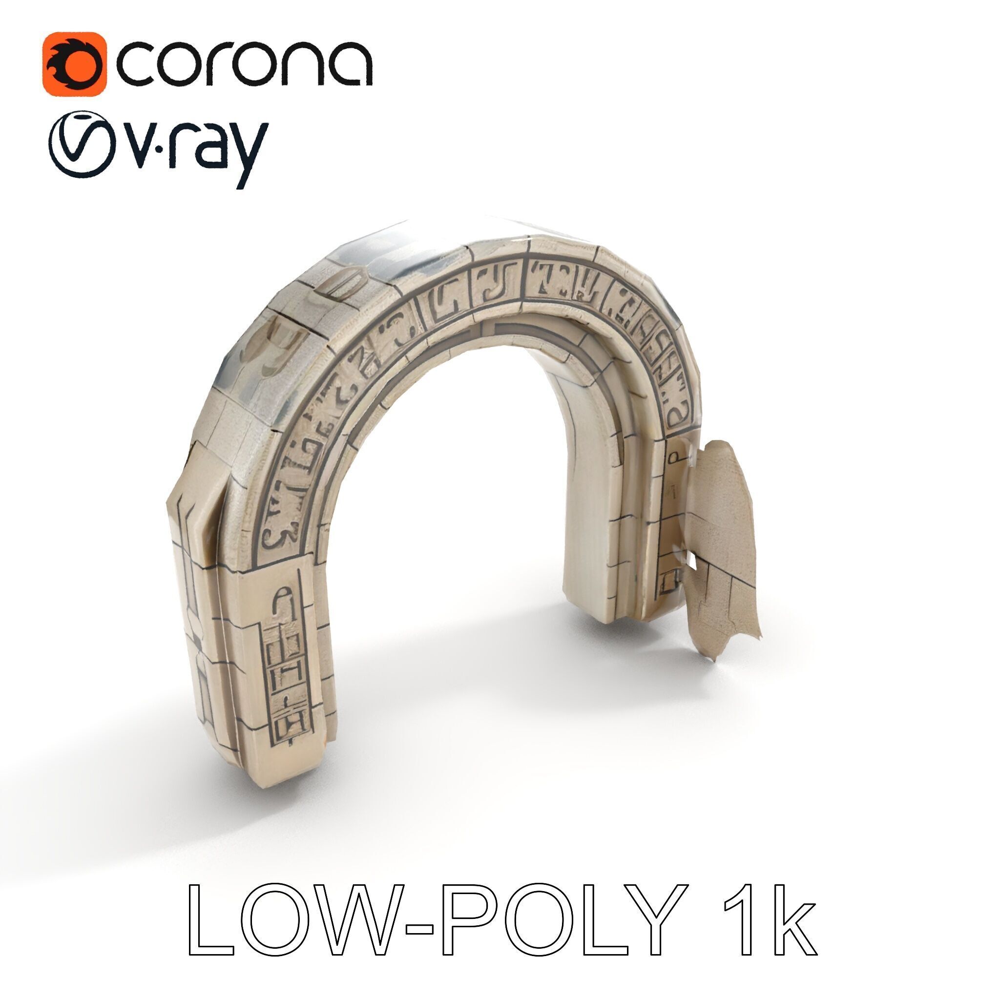Ancient Stone Archway model pack Low-poly 3D model_14