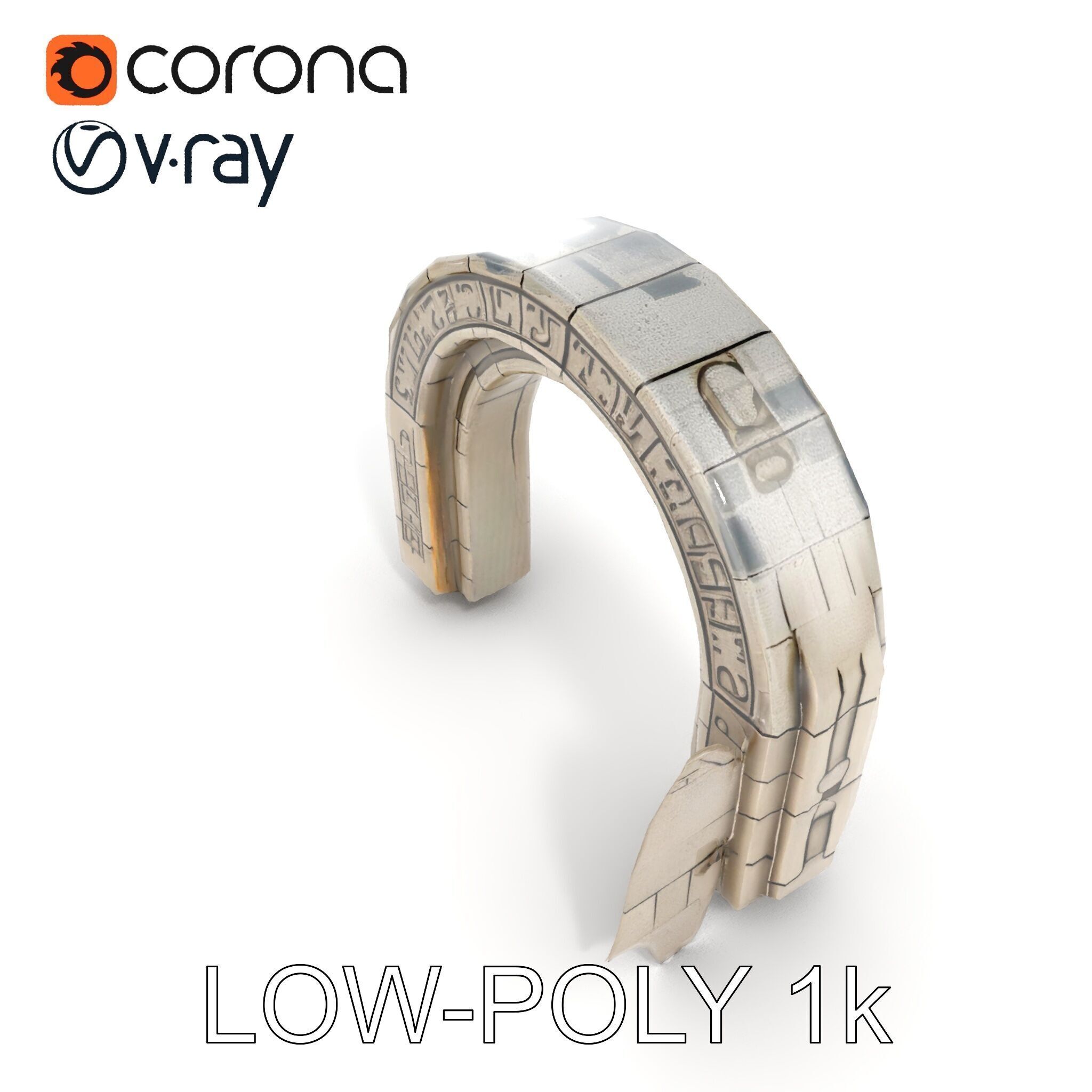 Ancient Stone Archway model pack Low-poly 3D model_19