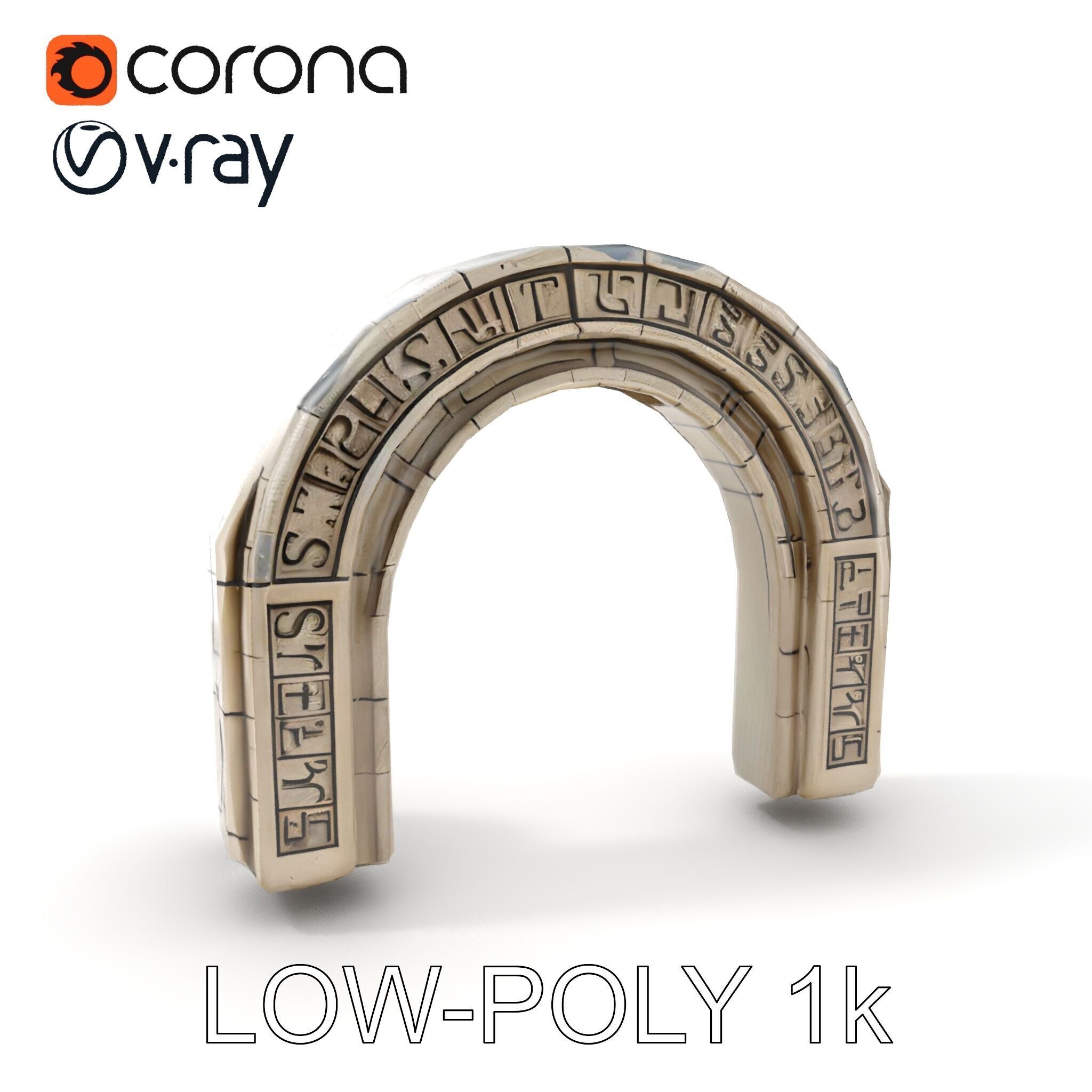 Ancient Stone Archway model pack Low-poly 3D model_7