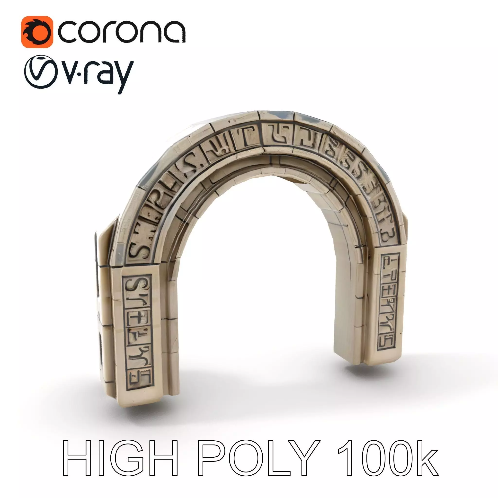Ancient Stone Archway model pack Low-poly 3D model_0