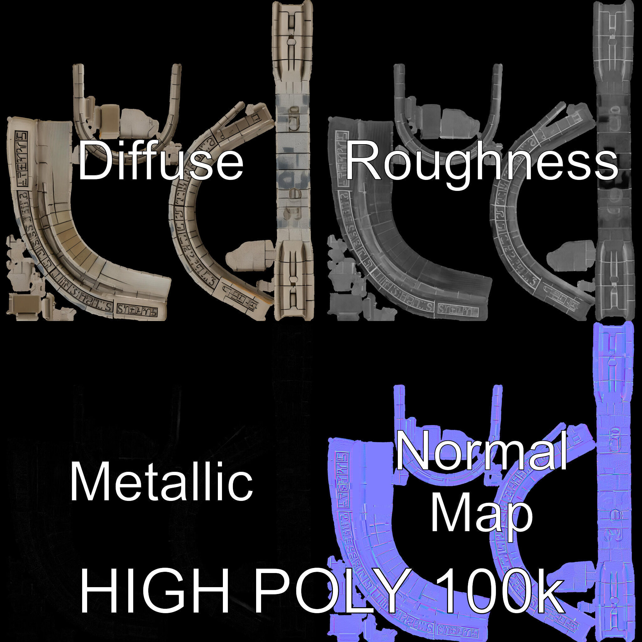 Ancient Stone Archway model pack Low-poly 3D model_3