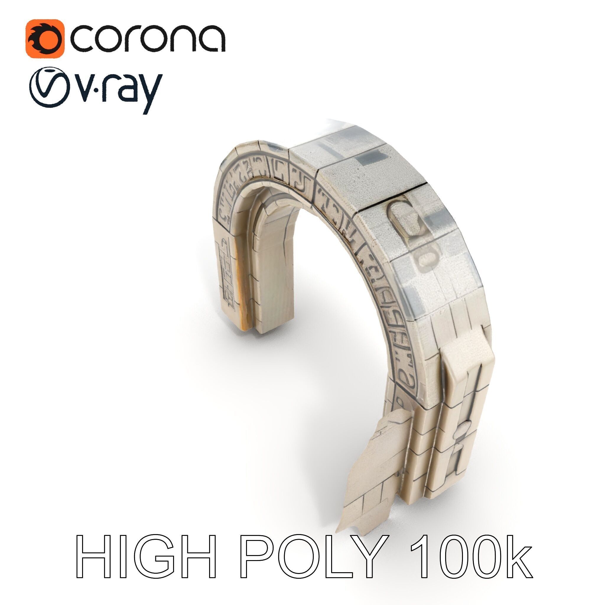 Ancient Stone Archway model pack Low-poly 3D model_23