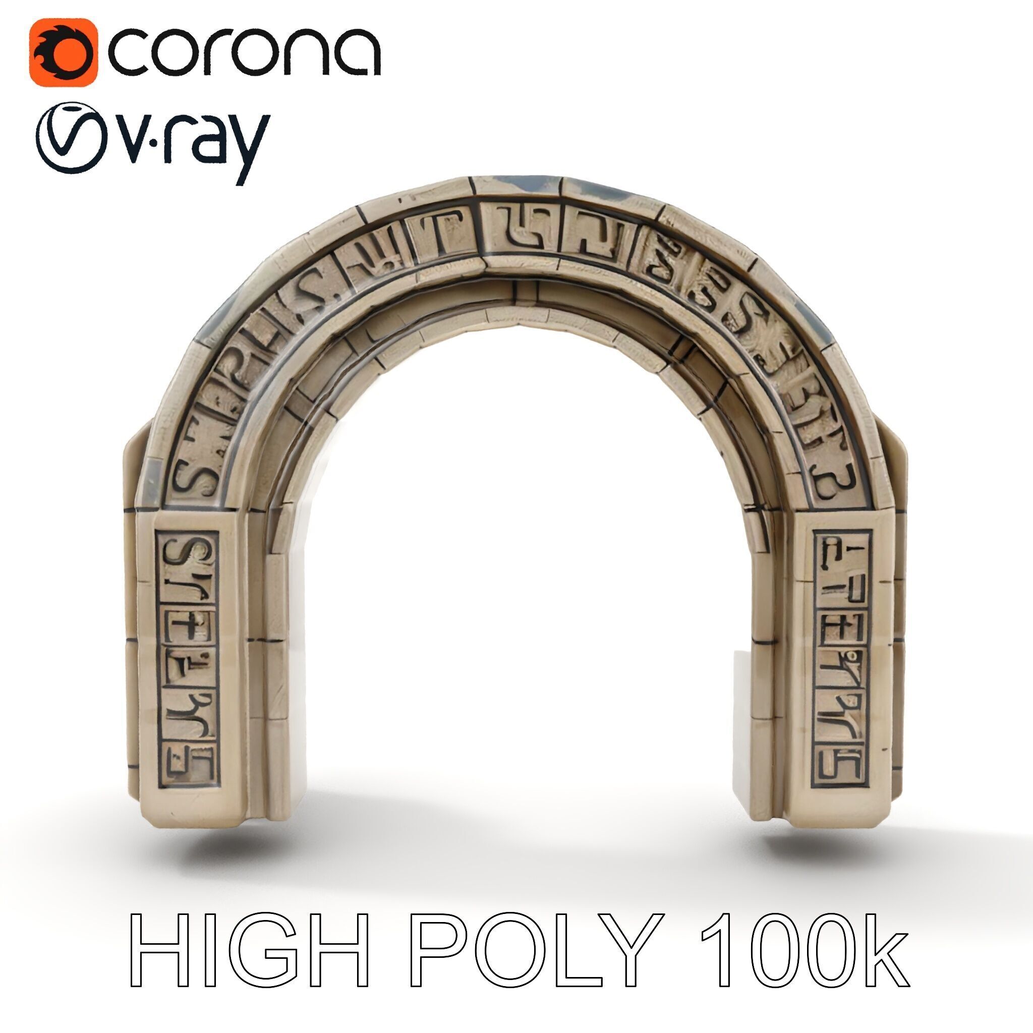 Ancient Stone Archway model pack Low-poly 3D model_20