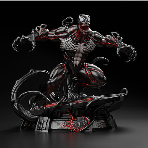 Venom 3D Printable Figure Sci-Fi Style Base 3D print model