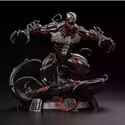 Venom 3D Printable Figure Sci-Fi Style Base