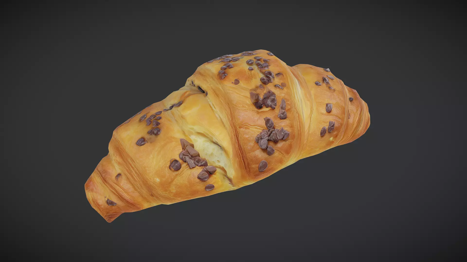 Choco Croissant Low-poly 3D model_0