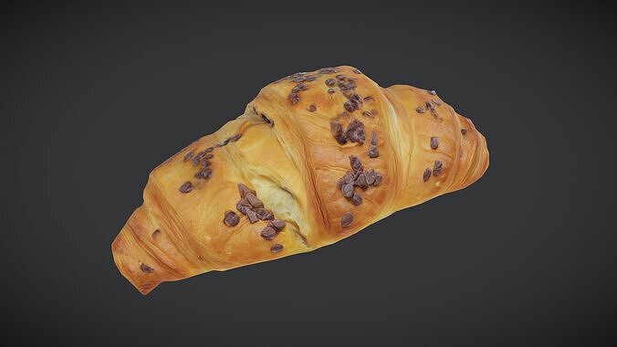 Choco Croissant Low-poly 3D model