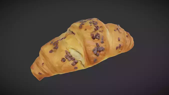 Choco Croissant Low-poly 3D model