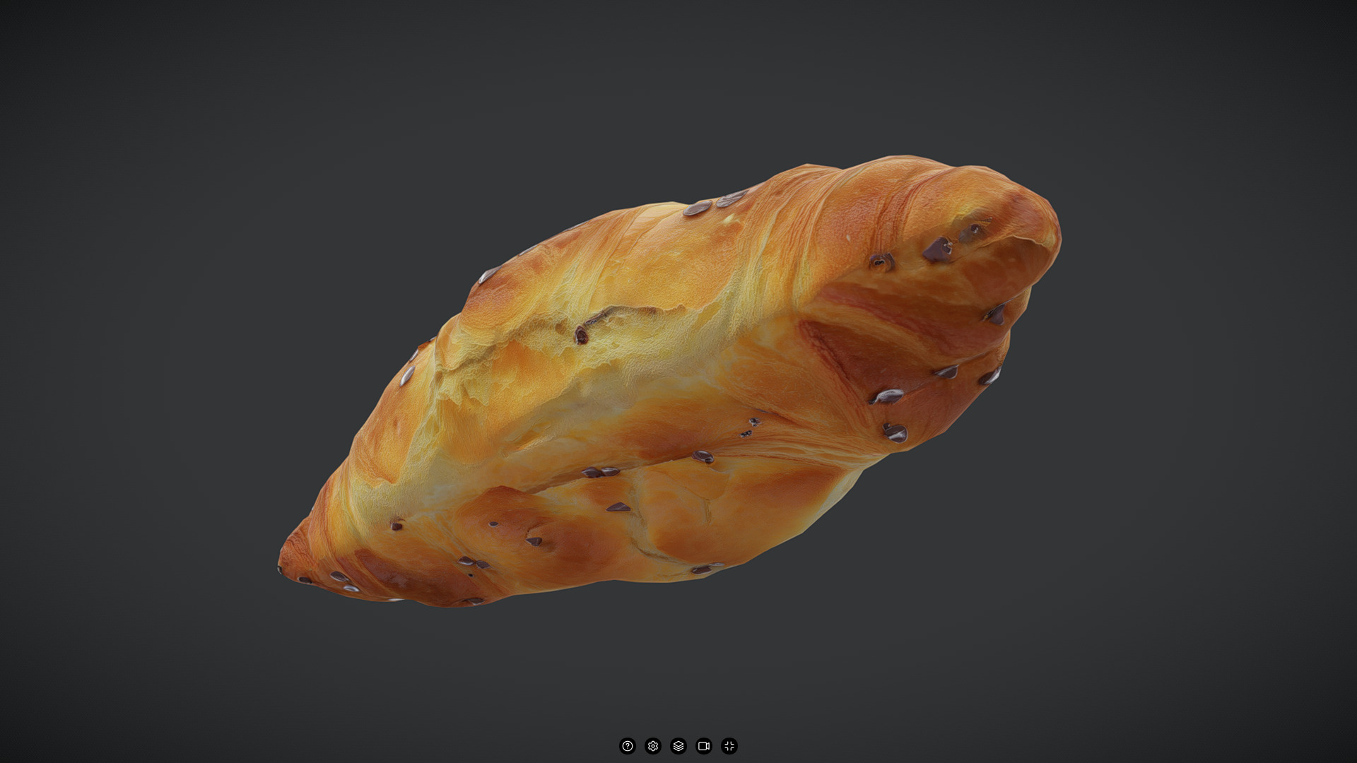 Choco Croissant Low-poly 3D model_3