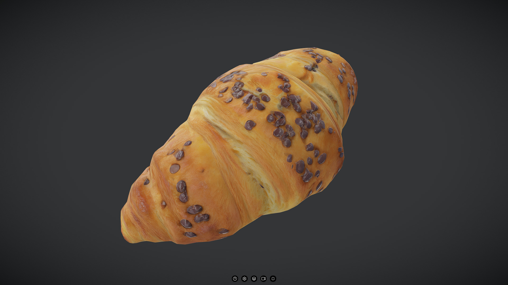 Choco Croissant Low-poly 3D model_5