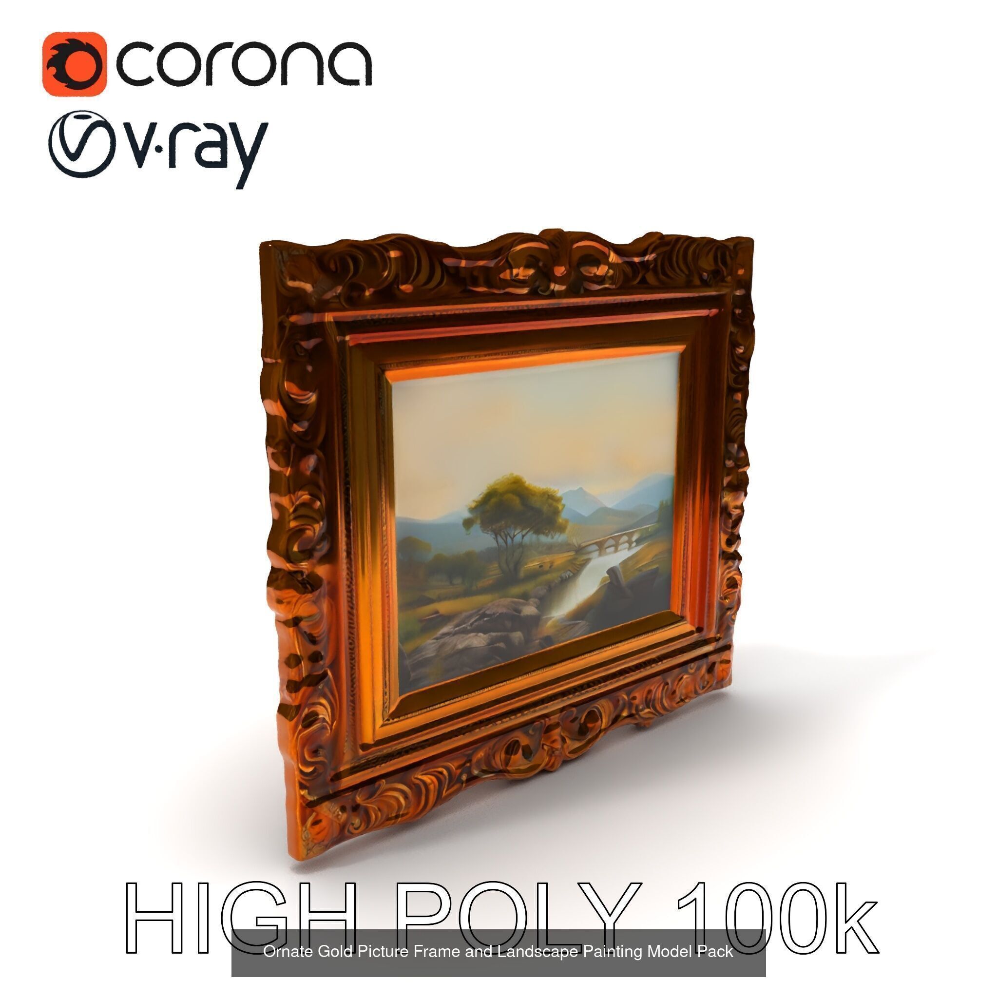 Ornate Frame 3D Model Collection _17