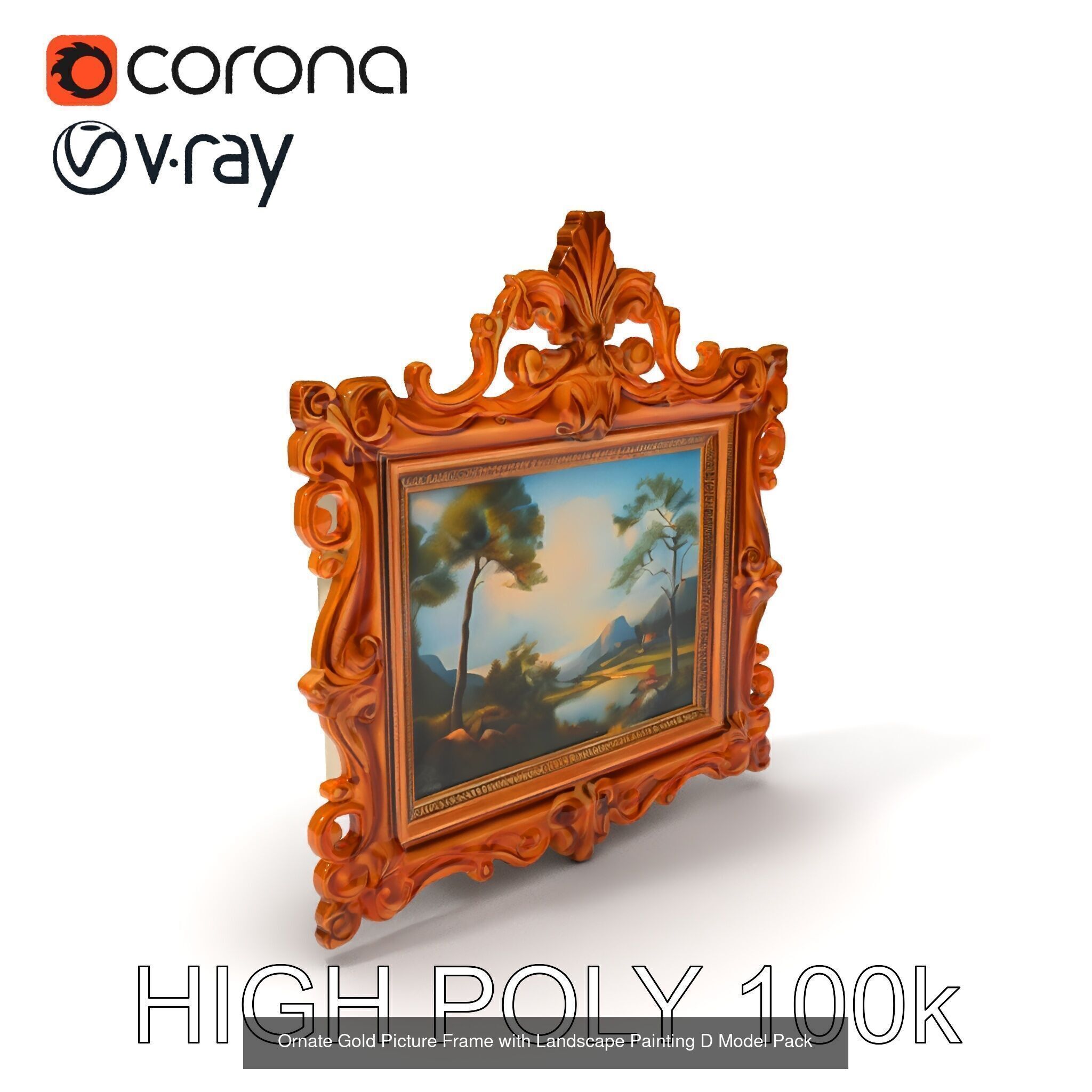 Ornate Frame 3D Model Collection _15