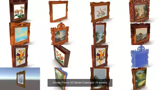 Ornate Frame 3D Model Collection
