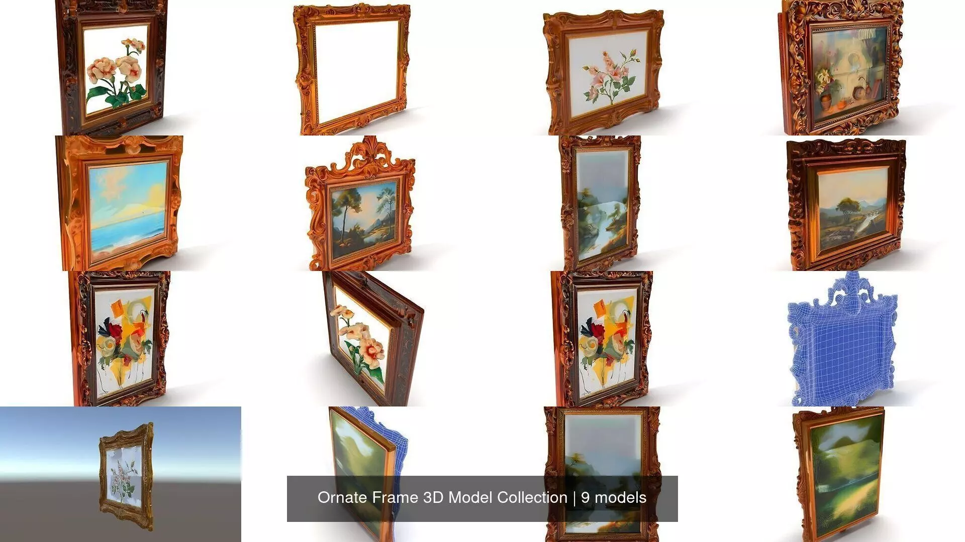Ornate Frame 3D Model Collection _0