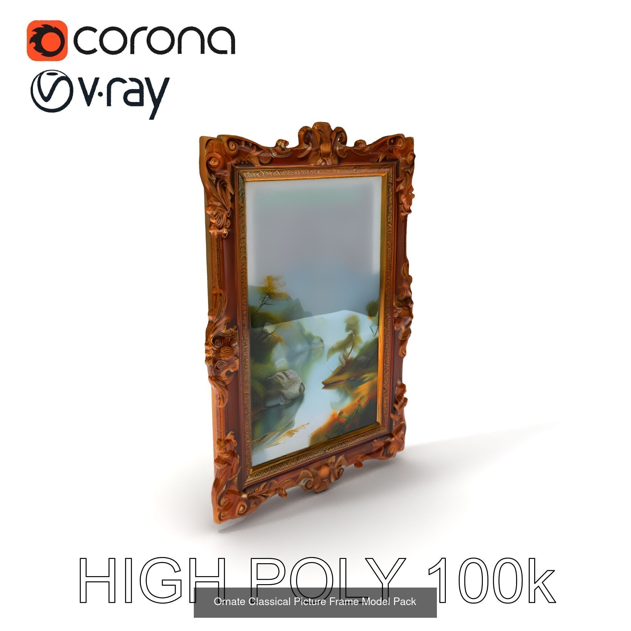 Ornate Frame 3D Model Collection _16