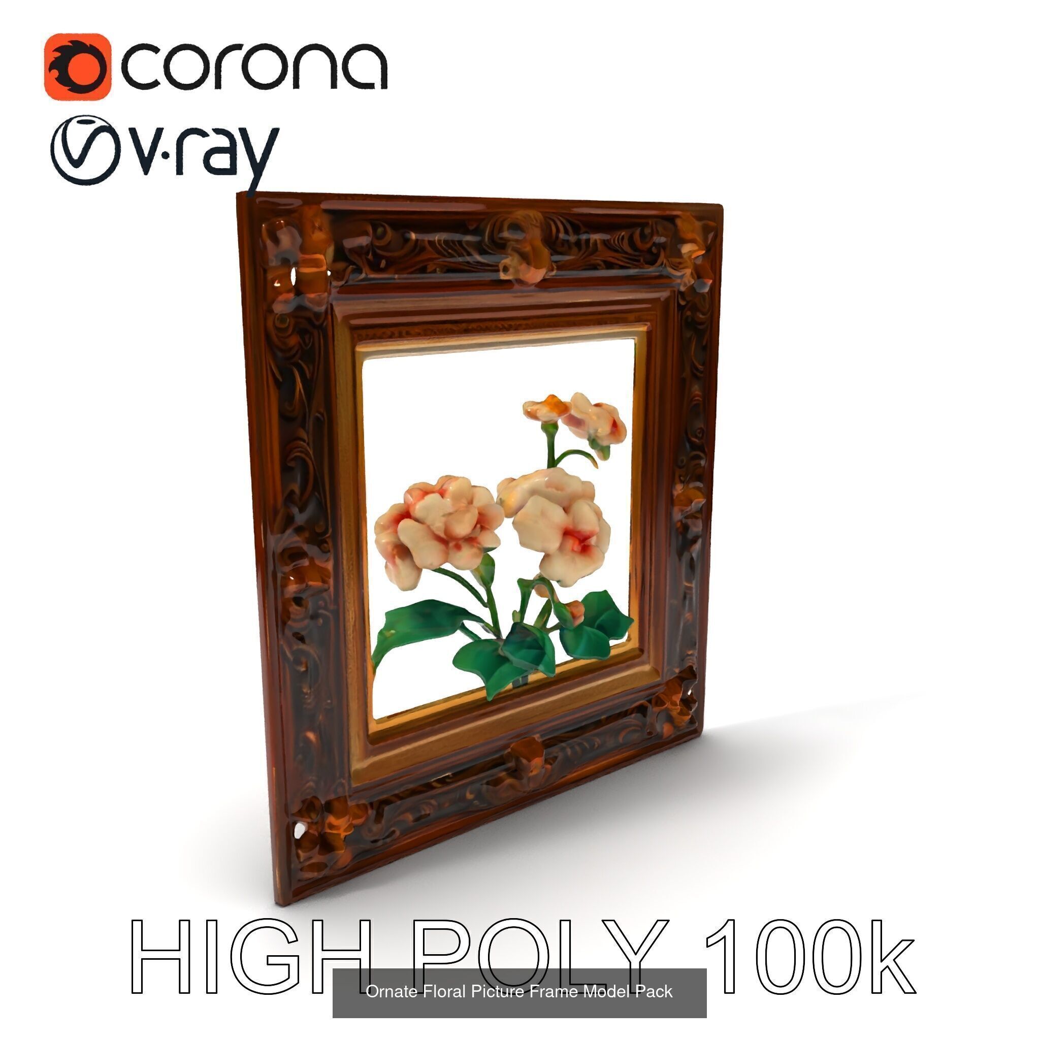 Ornate Frame 3D Model Collection _10