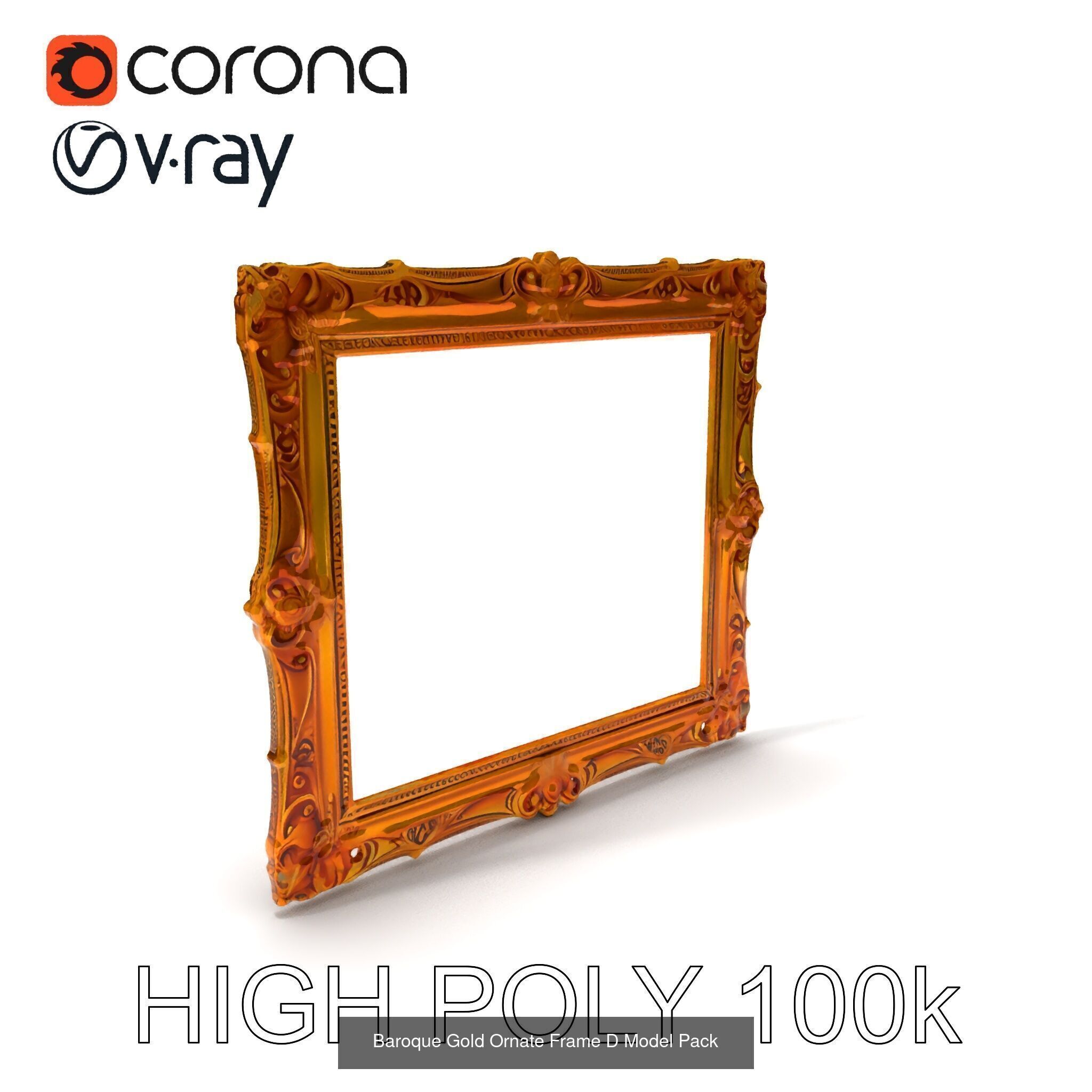 Ornate Frame 3D Model Collection _11