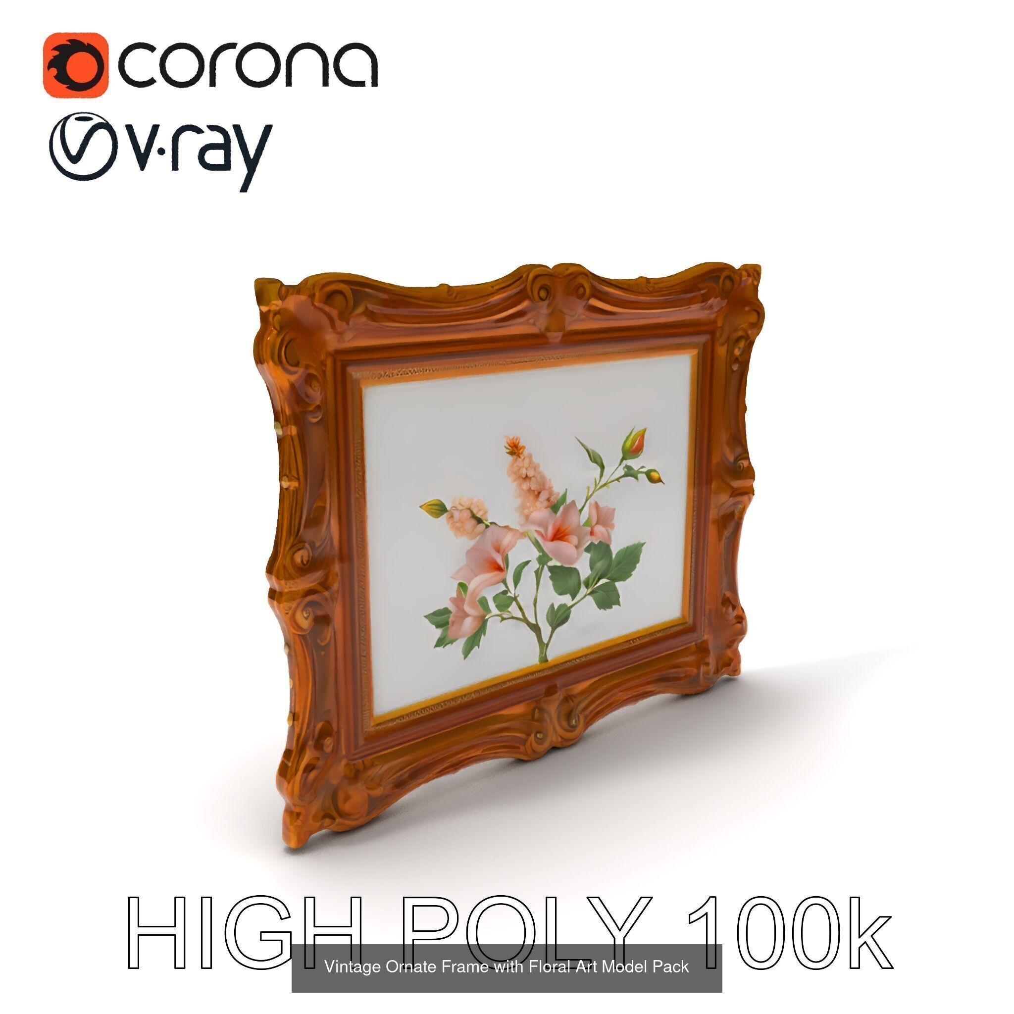 Ornate Frame 3D Model Collection _12