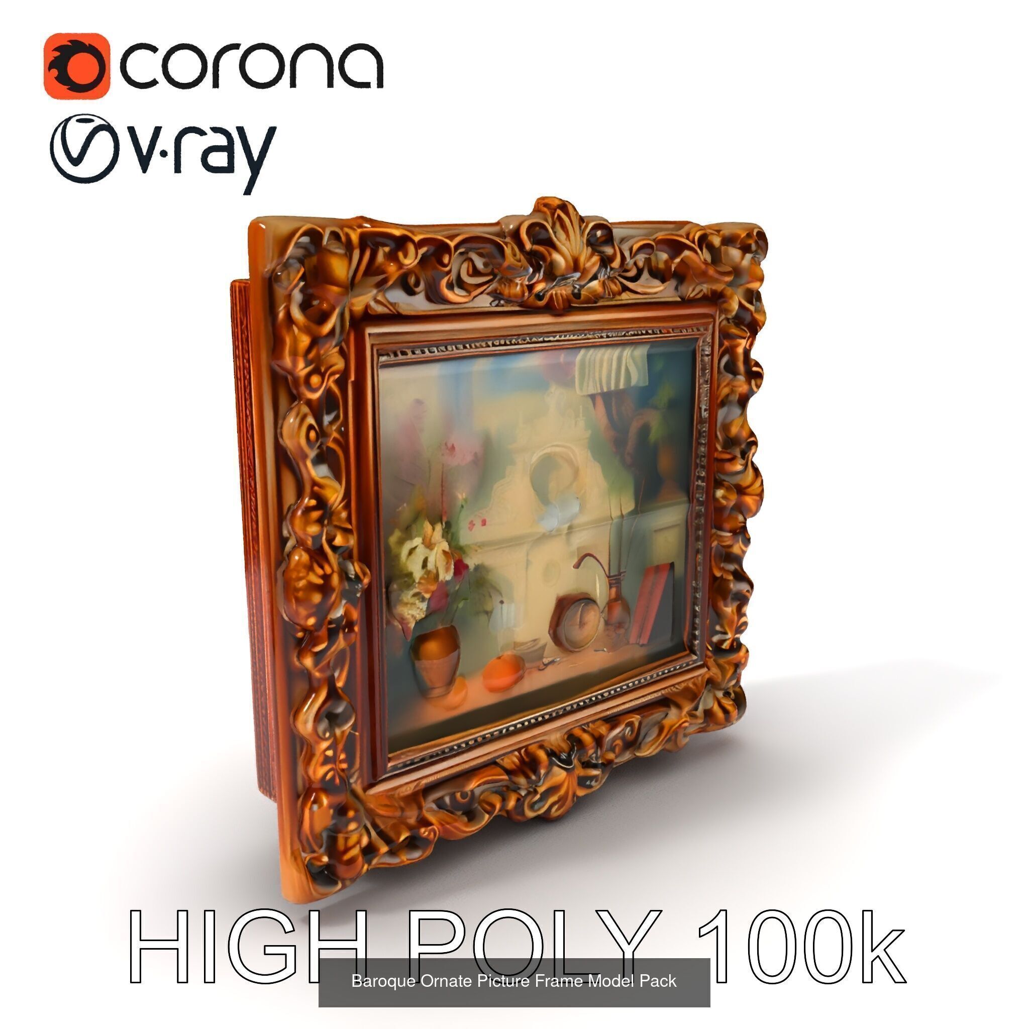 Ornate Frame 3D Model Collection _13