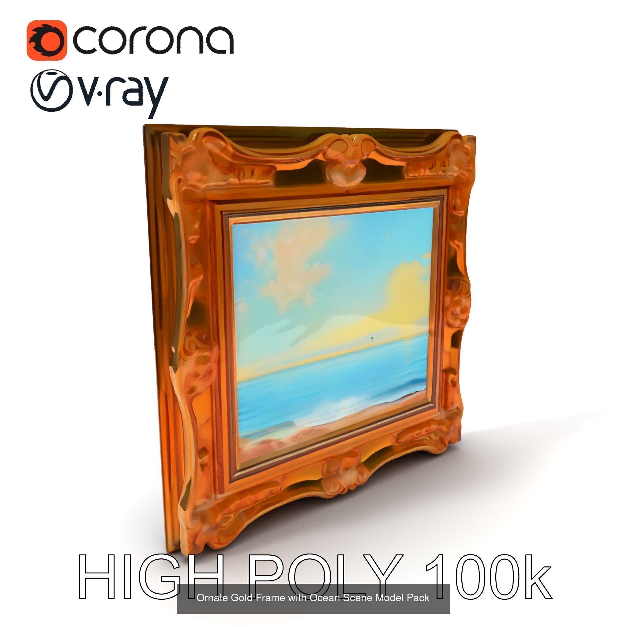 Ornate Frame 3D Model Collection _14