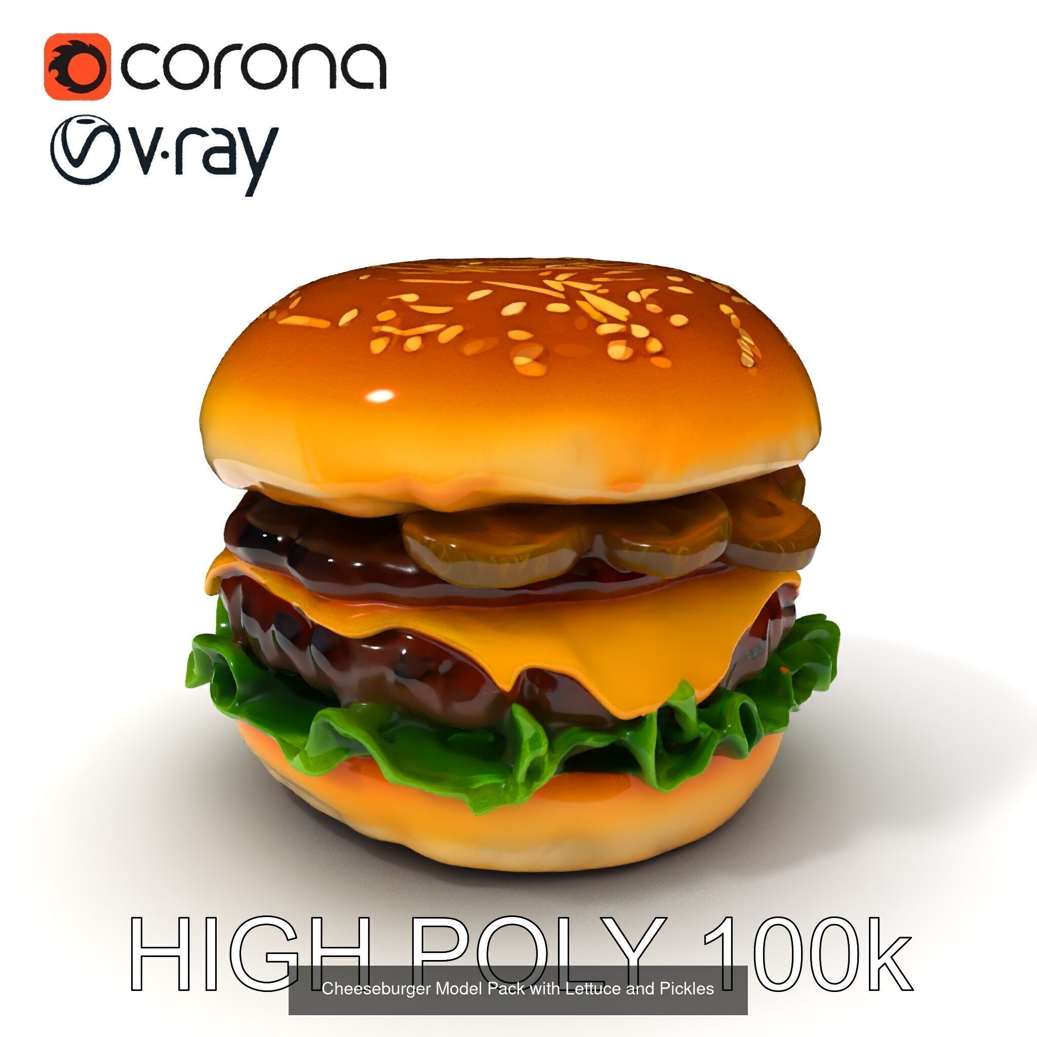 Ultimate Cheeseburger 3D Model Collection _14
