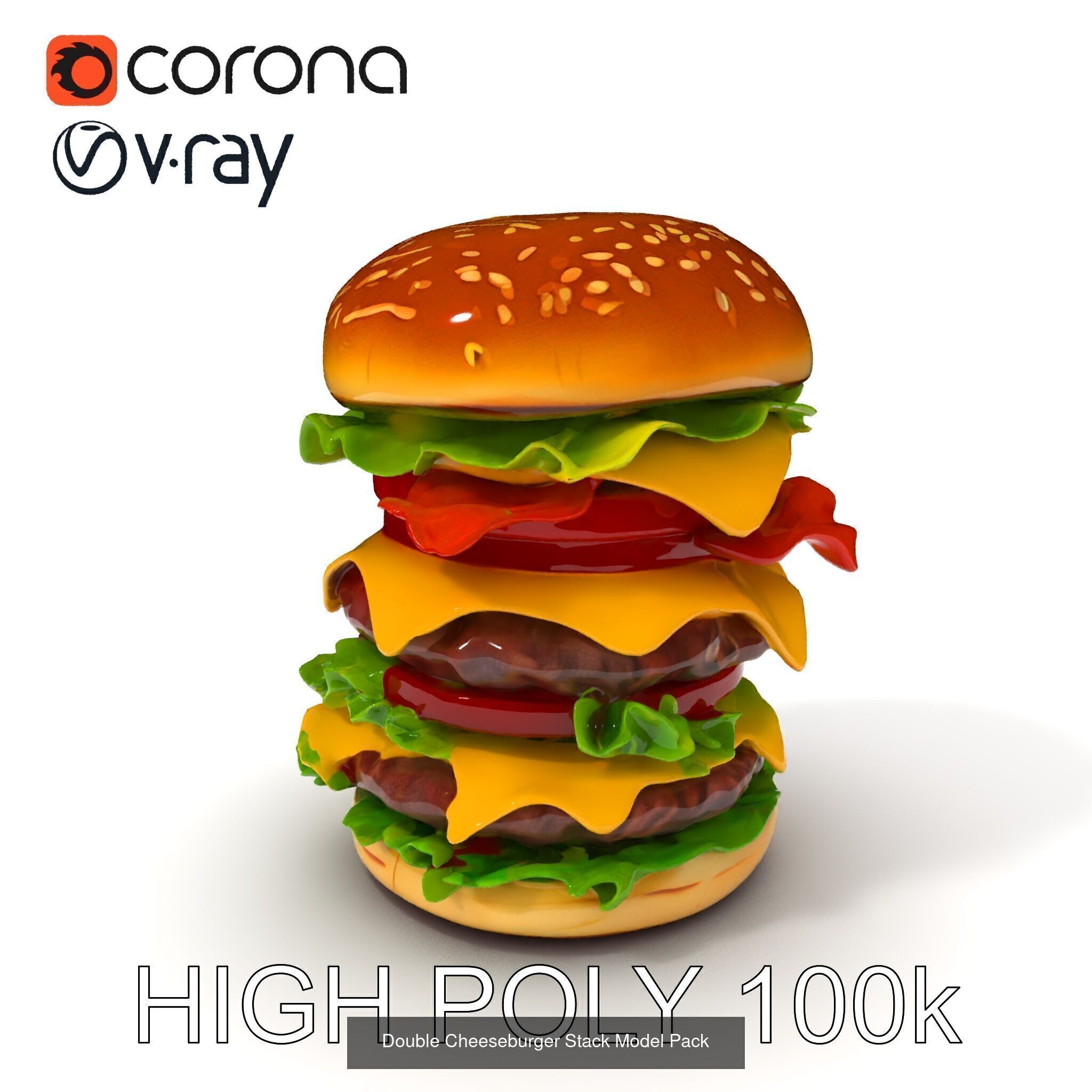 Ultimate Cheeseburger 3D Model Collection _10