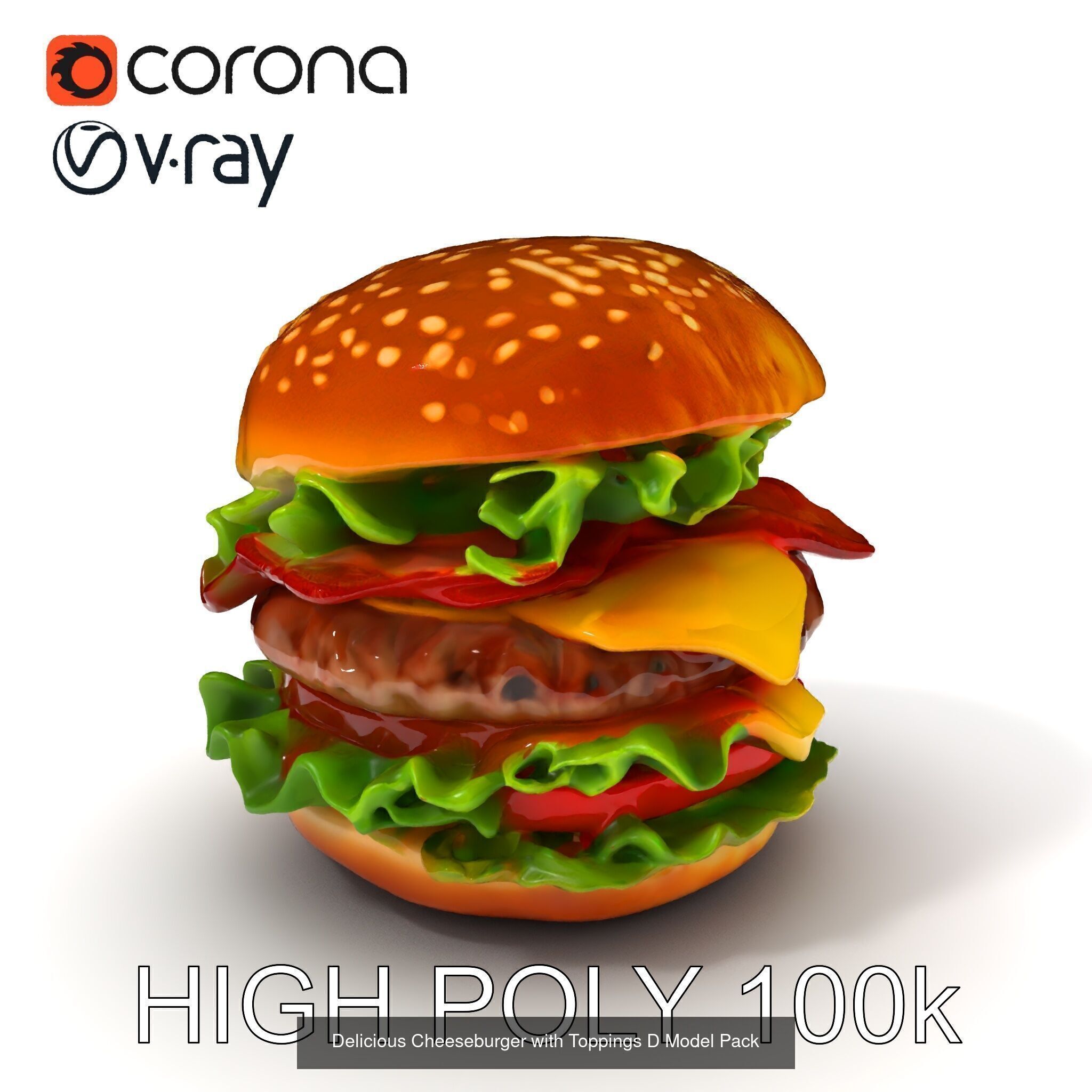 Ultimate Cheeseburger 3D Model Collection _11