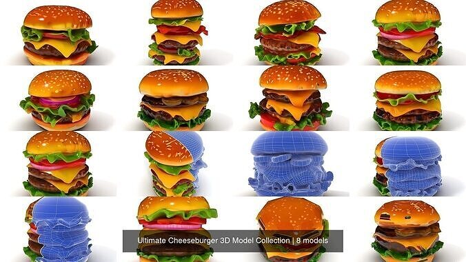 Ultimate Cheeseburger 3D Model Collection 