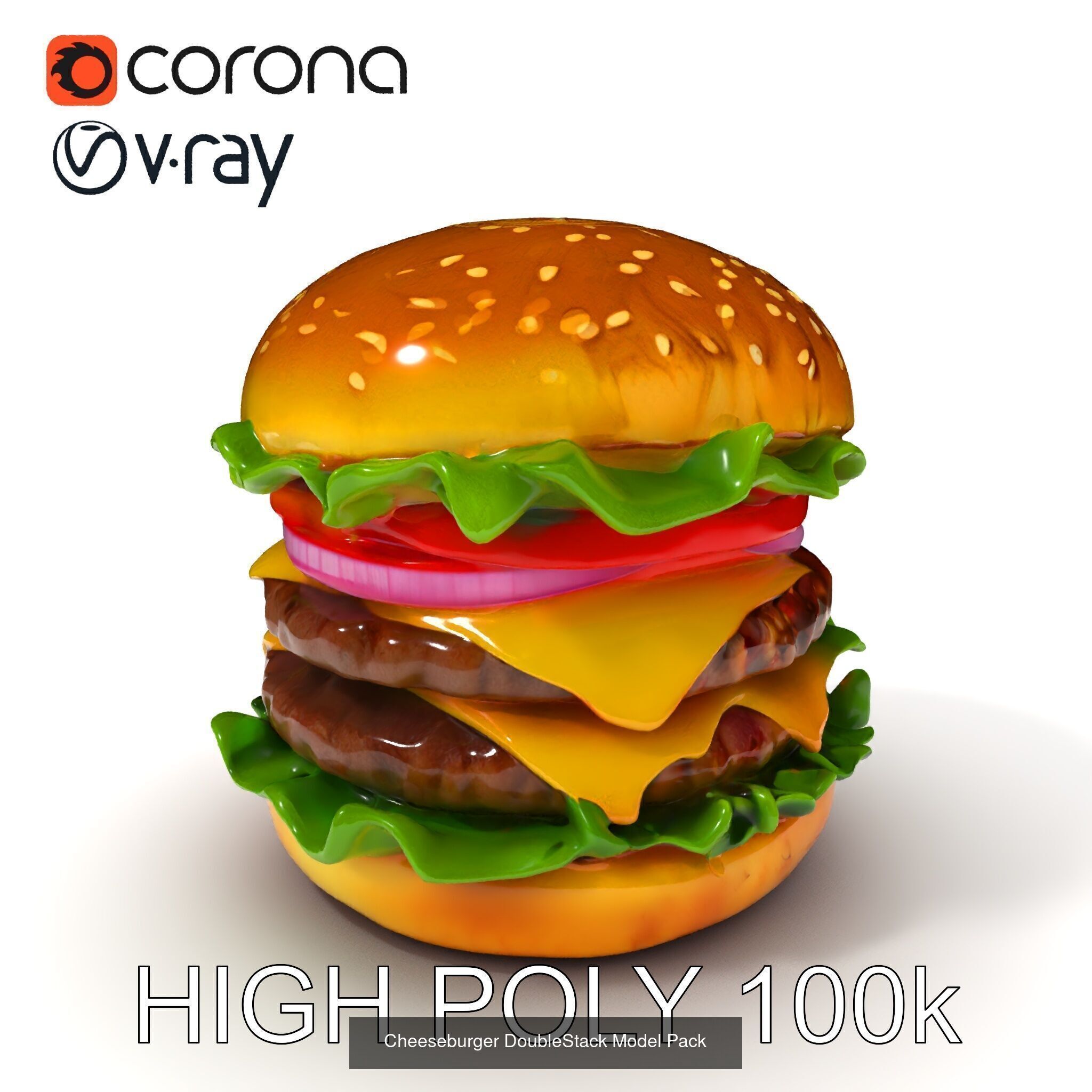 Ultimate Cheeseburger 3D Model Collection _12