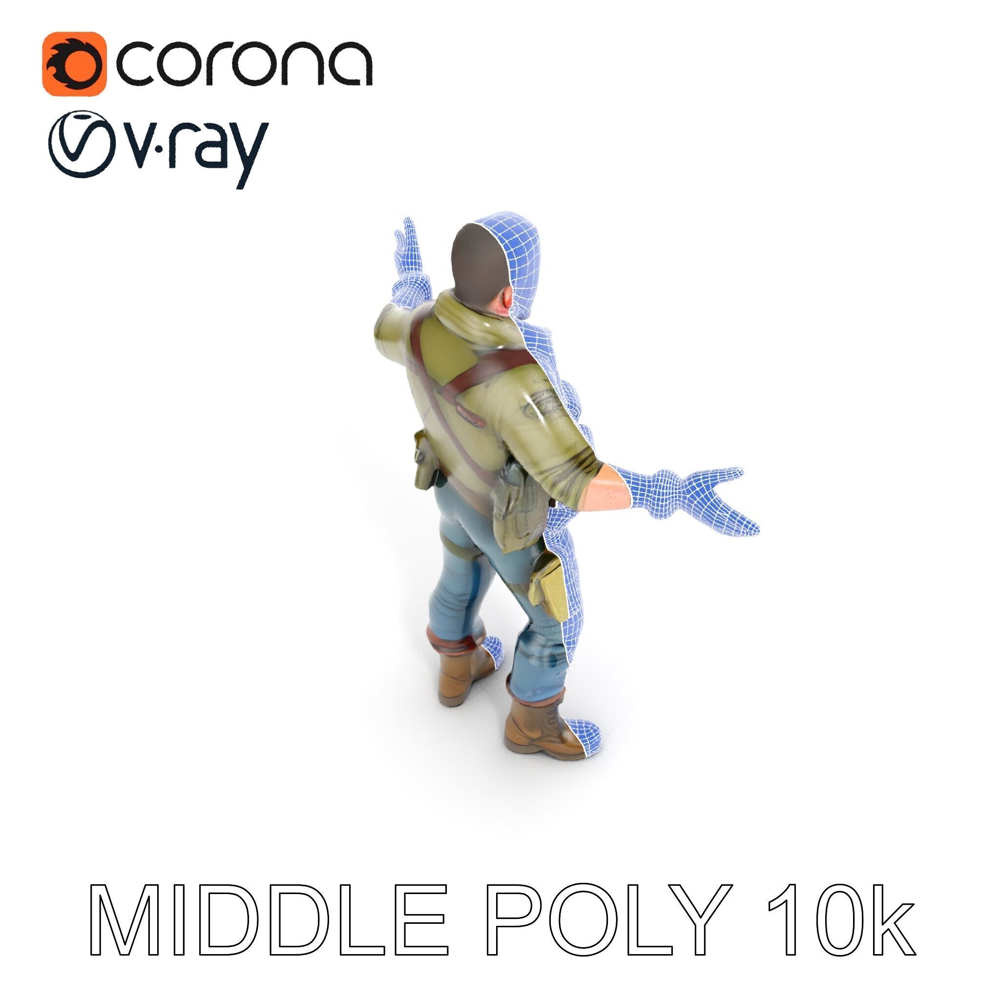 Military Tactical Soldier Rigged and Animated D Model Low-poly 3D model_28