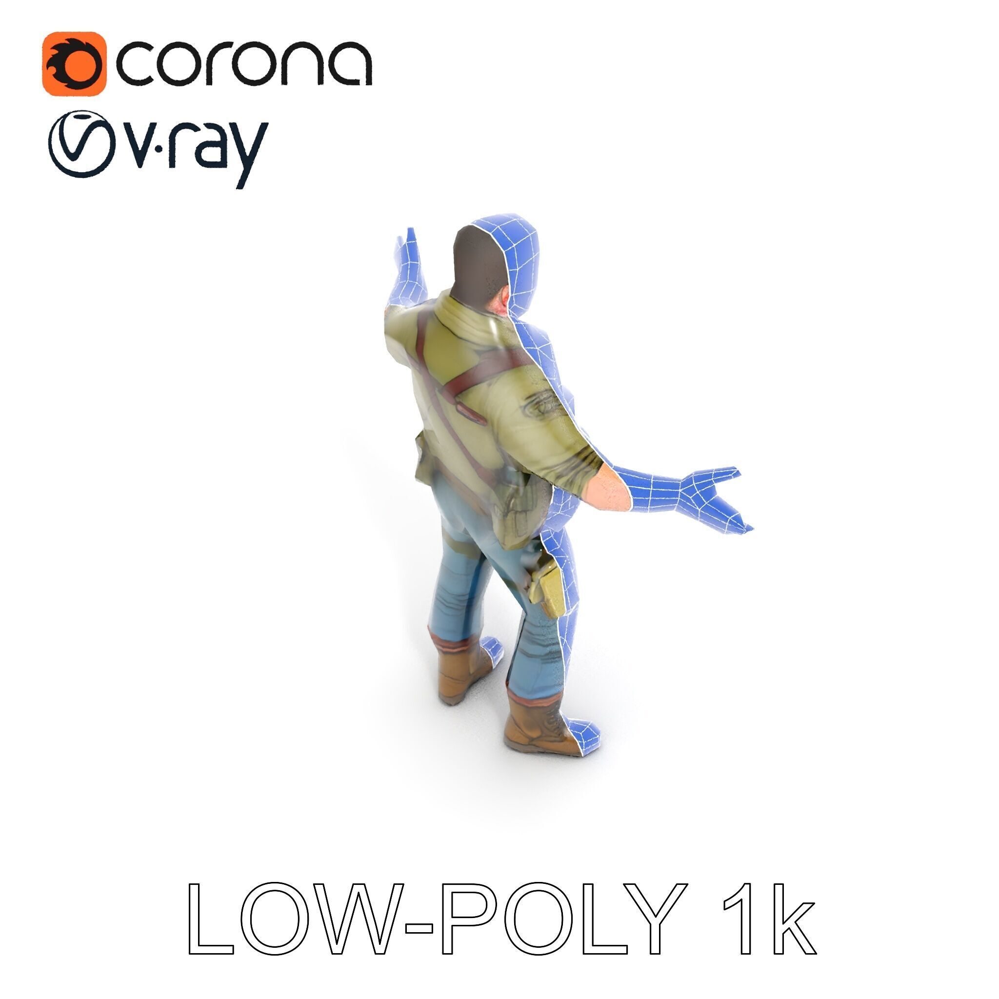 Military Tactical Soldier Rigged and Animated D Model Low-poly 3D model_13