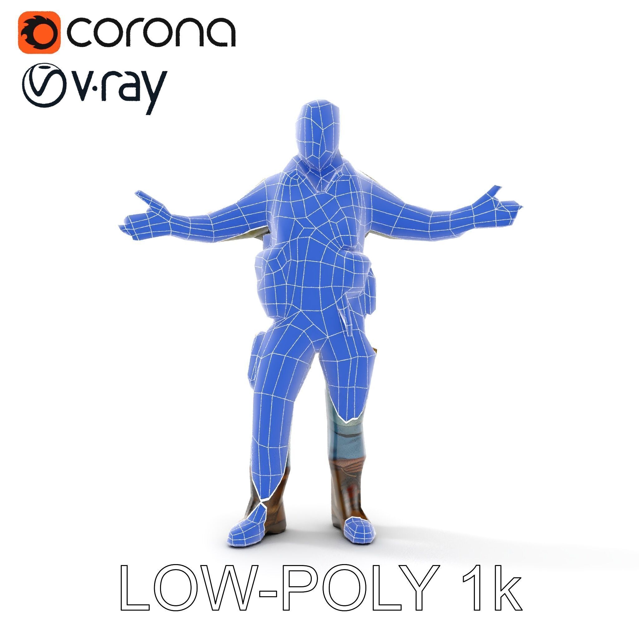 Military Tactical Soldier Rigged and Animated D Model Low-poly 3D model_29