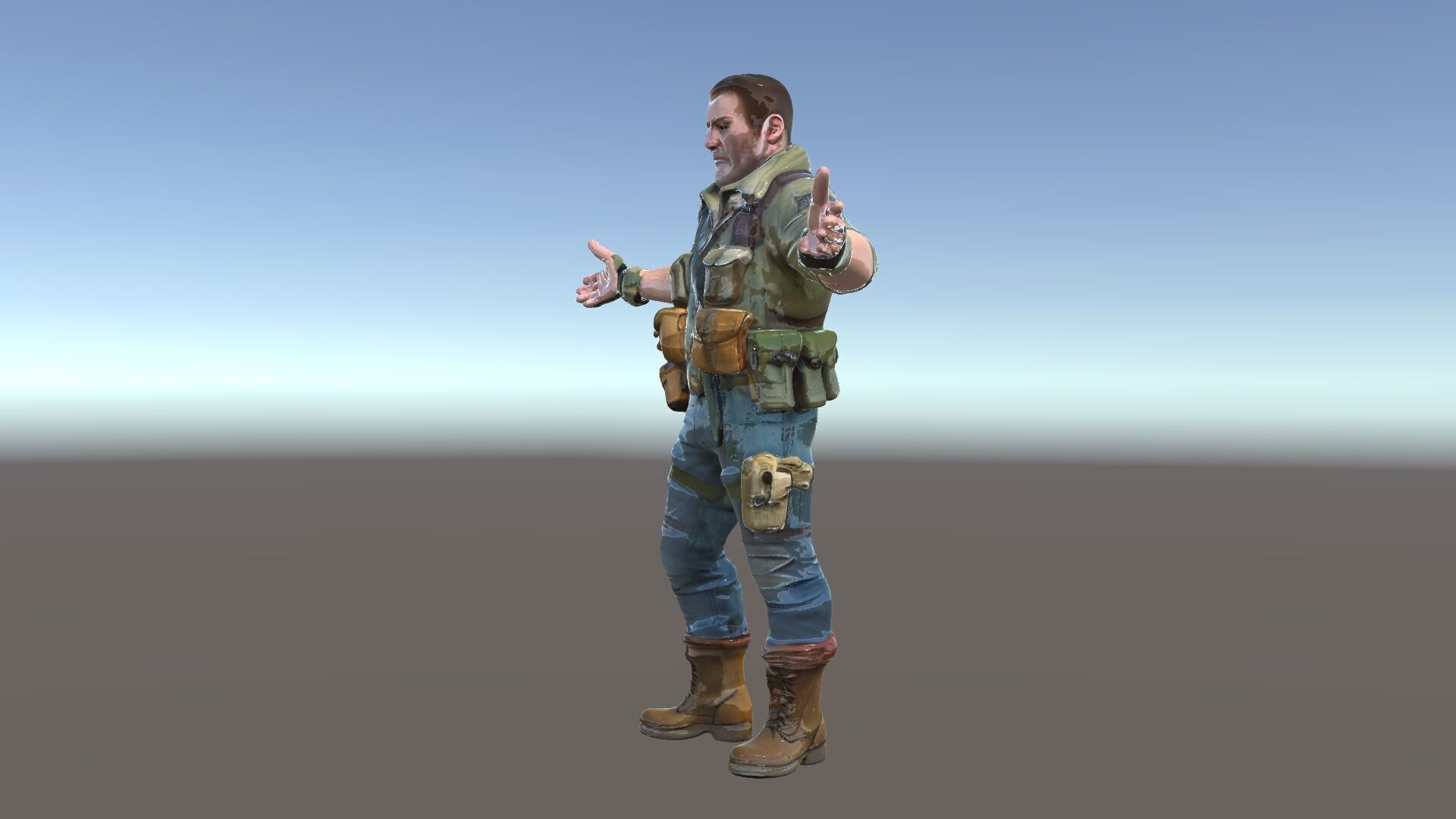 Military Tactical Soldier Rigged and Animated D Model Low-poly 3D model_6