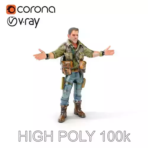 Military Tactical Soldier Rigged and Animated D Model