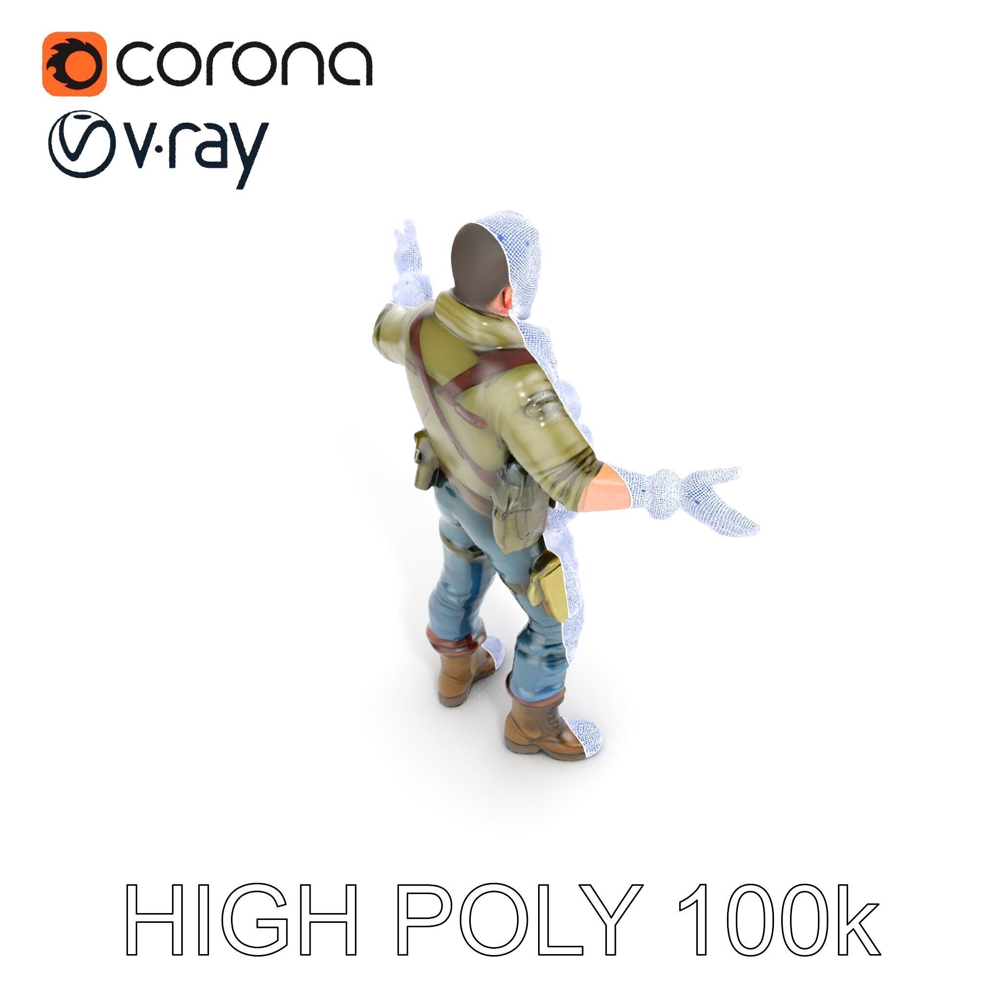 Military Tactical Soldier Rigged and Animated D Model Low-poly 3D model_24
